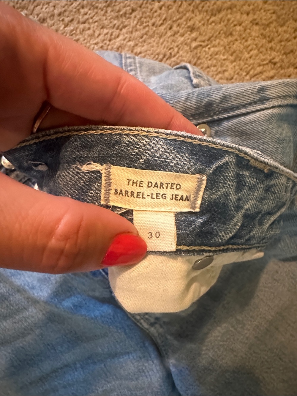 Madewell Darted Barrel Leg Crop Jean - 30 - Picture 3 of 5